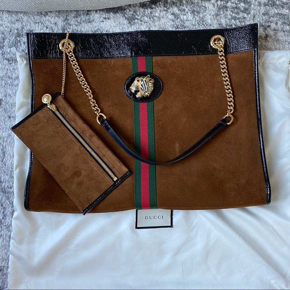 Gucci Rajah Suede Tote